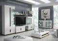 Premium Costa White Gloss TV Unit with Dark Brown Accents and Ample Storage - UK Luxury Furniture
